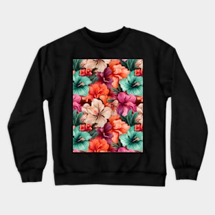 #40 Floral Pattern. Hibiscus Flower Pattern. Crewneck Sweatshirt